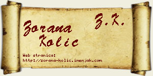 Zorana Kolić vizit kartica